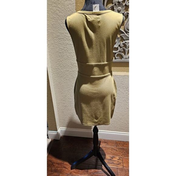 Urban Outfitters Ramona Olive Green Bodycon Mini Dress With Corset Detail -Large - Picture 5 of 9